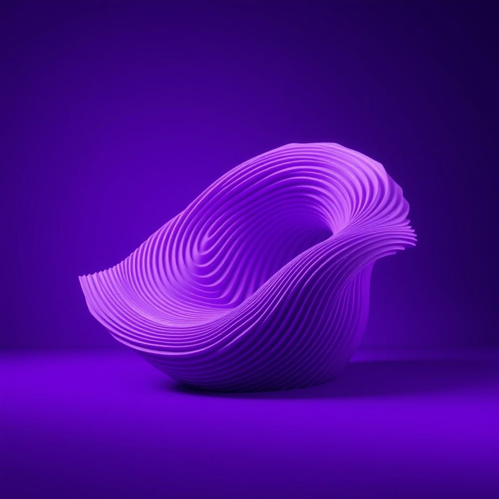 Surreal Wave Form in Mysterious Purple Depths