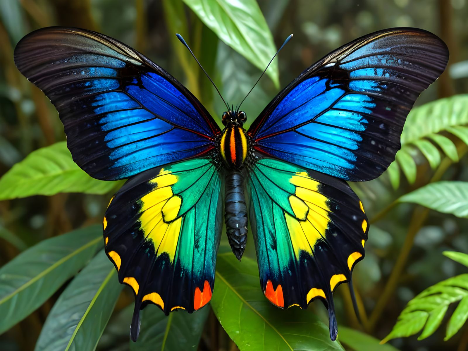 Queen Alexandra's Birdwing Butterfly: Vivid Digital Portrait