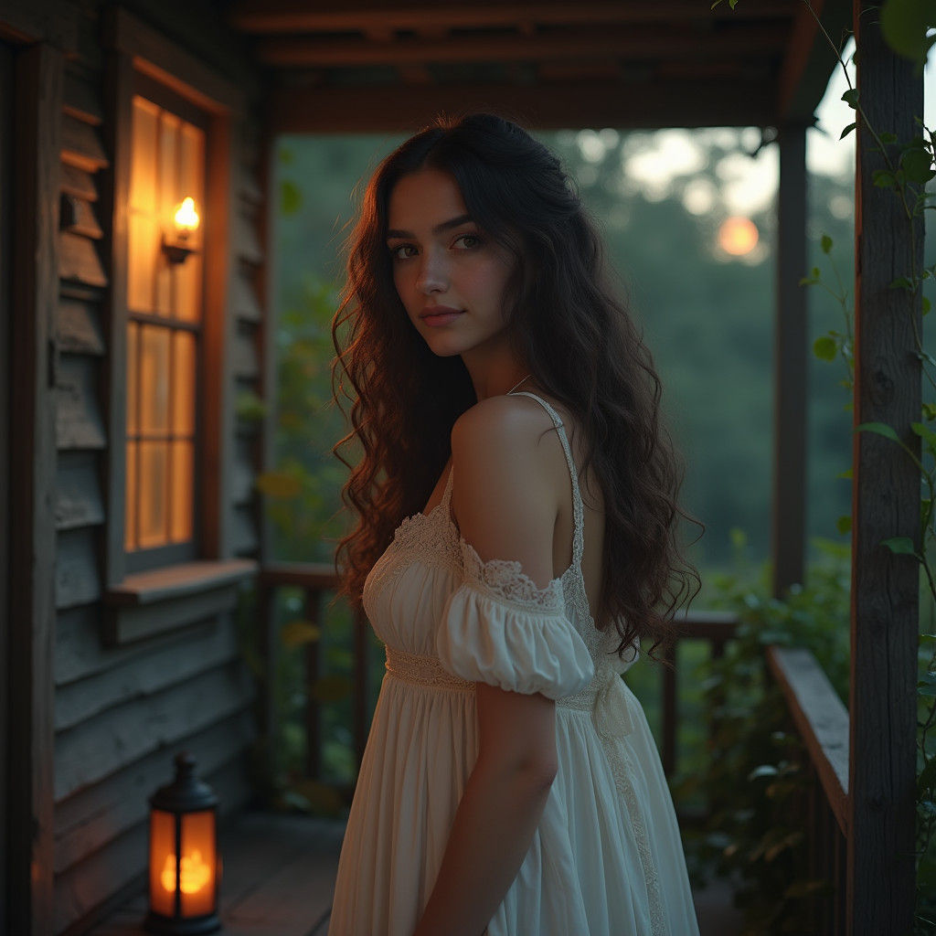 Ethereal Farmhouse Scene in Fantasy Art Style