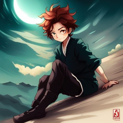 Tanjiro in Anime Key Visual Style