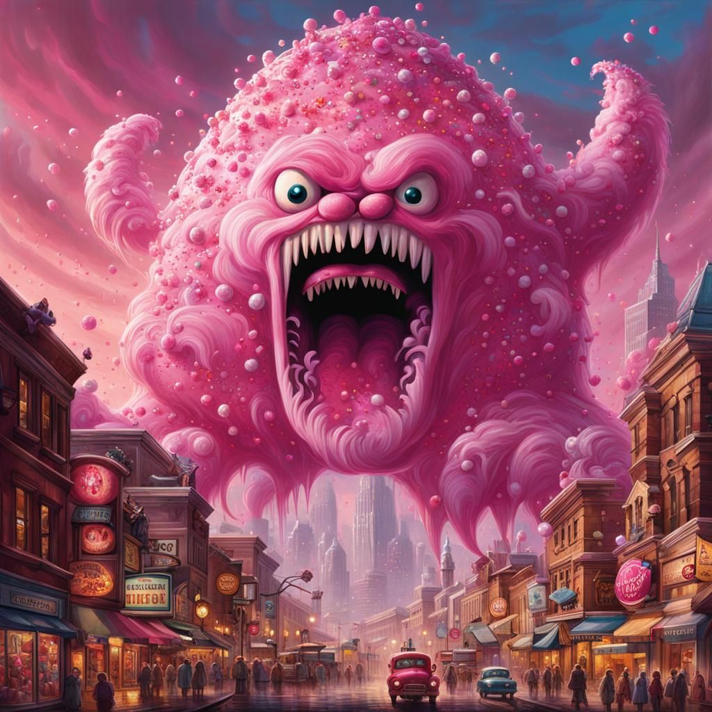 Towering Cake Frosting Monster Attacks City