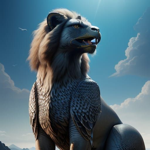 Majestic Sphinx in Dramatic Low-Angle Perspective