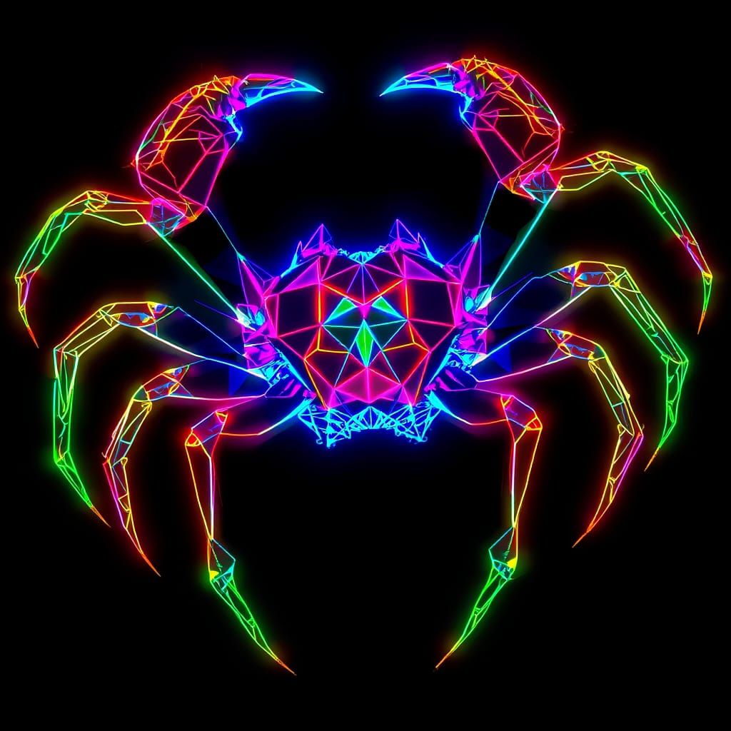Geometric Crab Spider in Fluorescent Colors