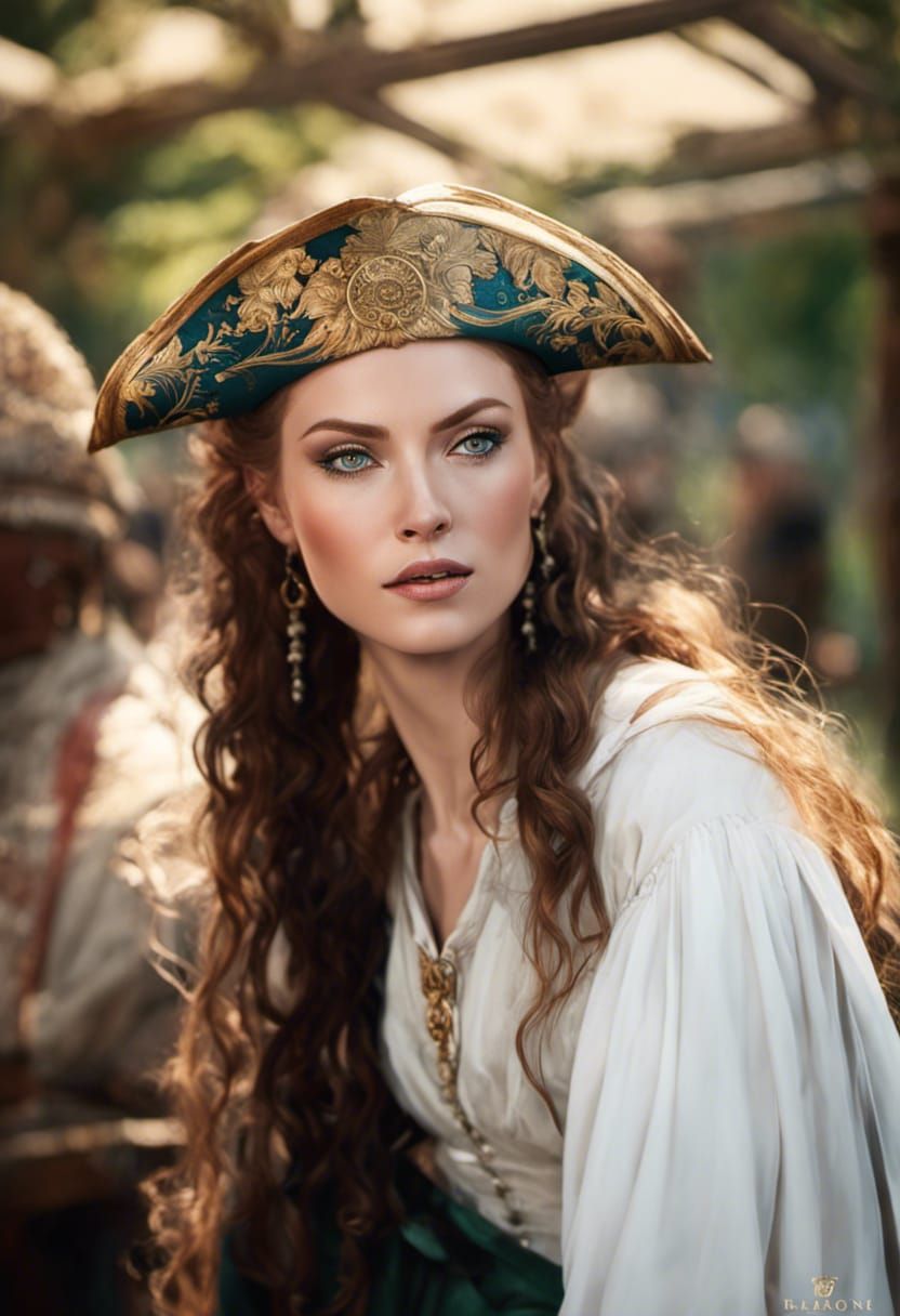 Grace O'Malley Portrait in Art Nouveau Style