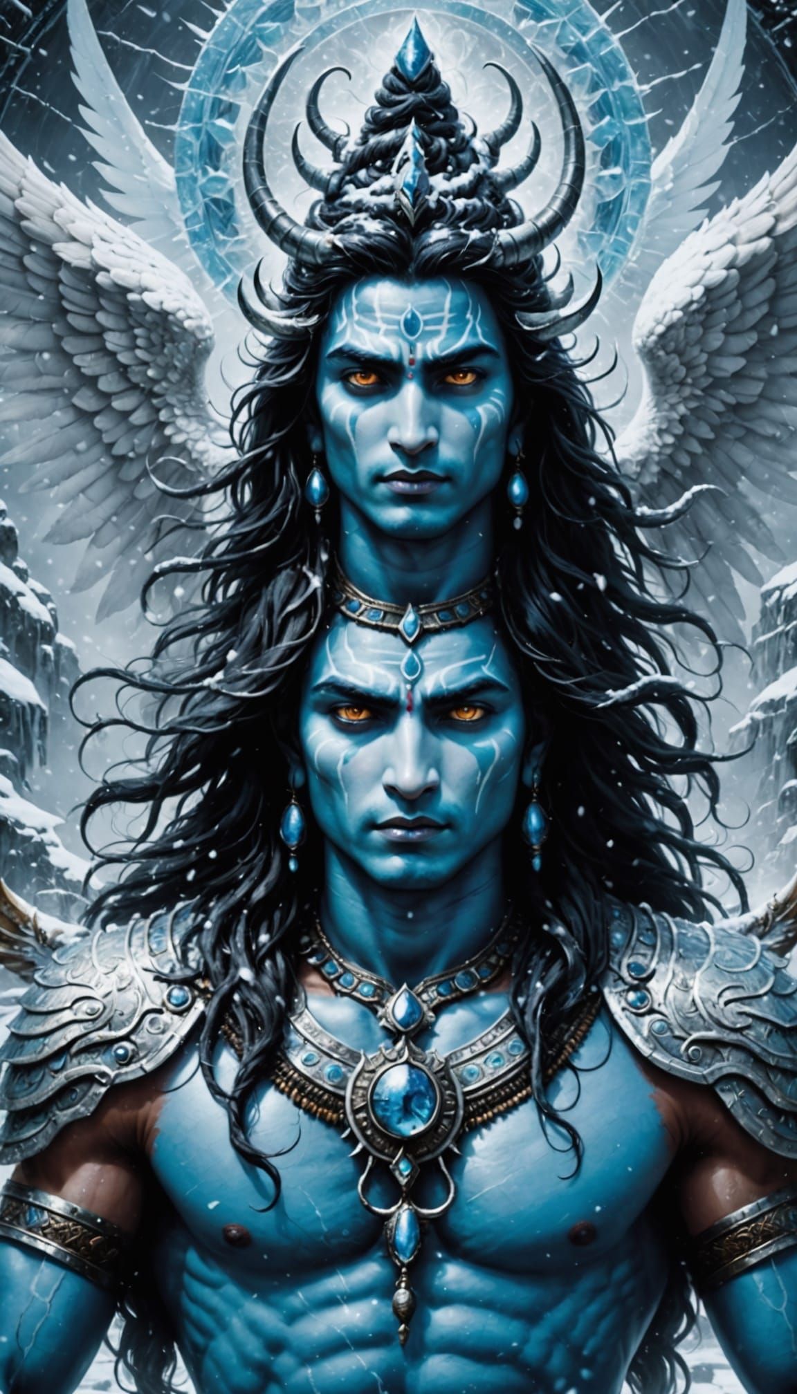 Icy Shiva with Wings of Ice