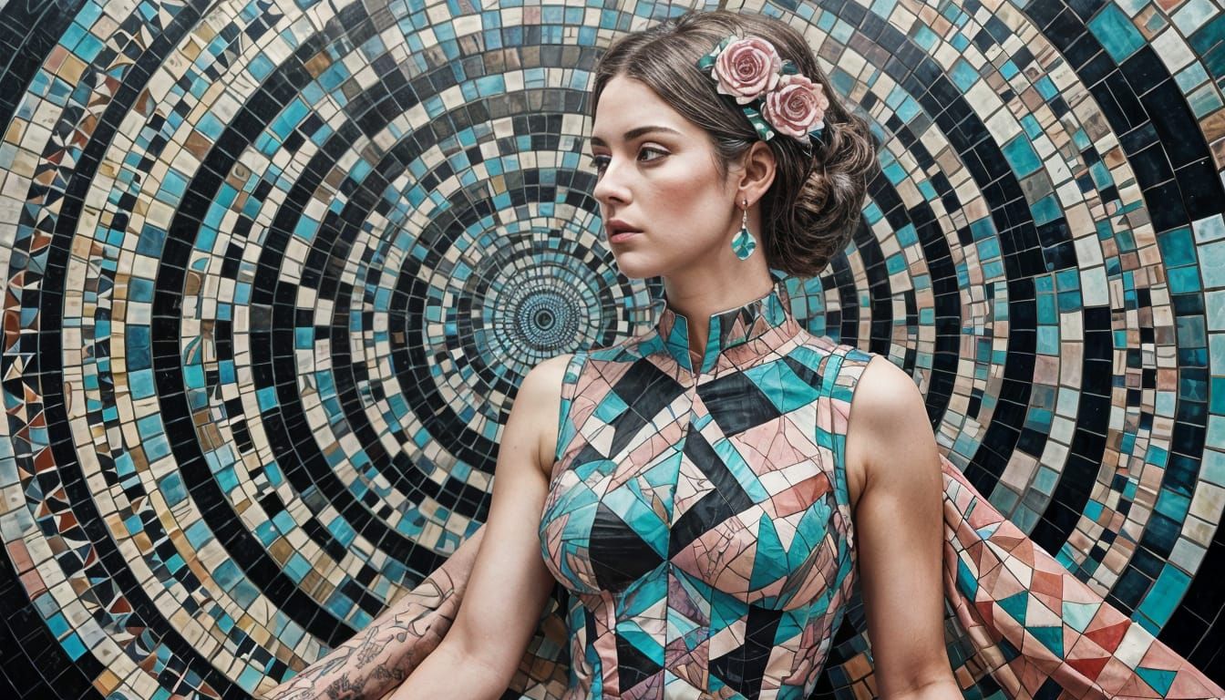 Ethereal Woman in Surreal Mixed Media Collage