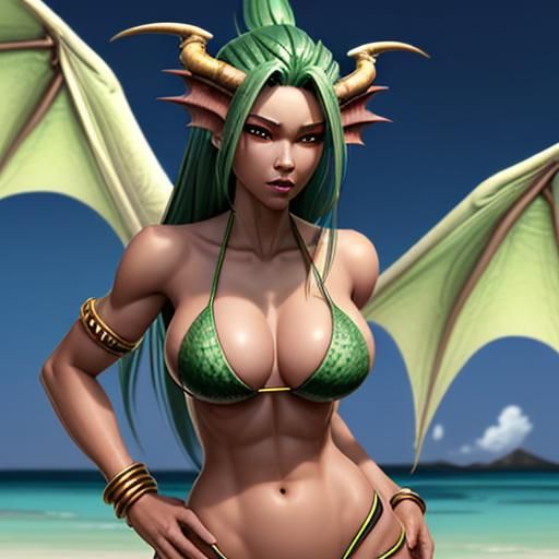 Anthro Female Dragon in Bikini
