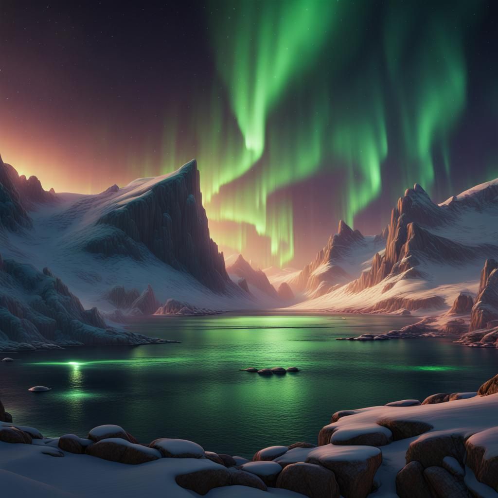Spectacular Northern Lights Fantasy Concept Art