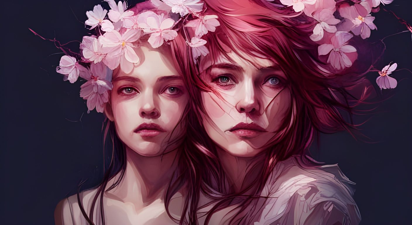 Vibrant Cherry Blossoms in Graffiti Art Style