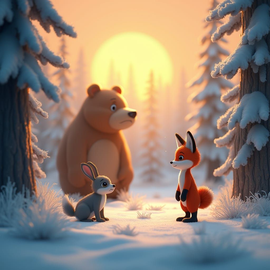 Whimsical Winter Wonderland in Vibrant Colors