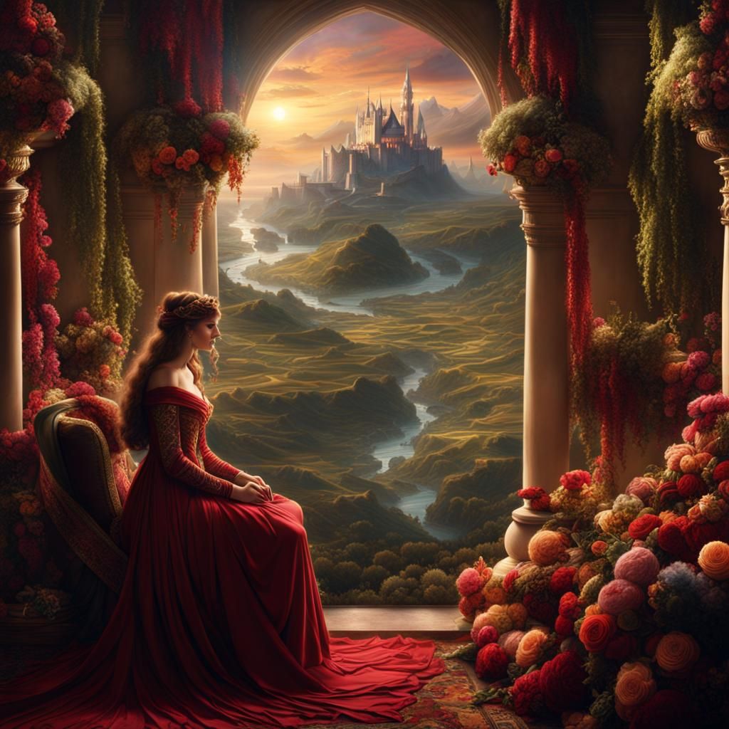 Princess Ariadne Weaving: Epic Digital Matte Painting