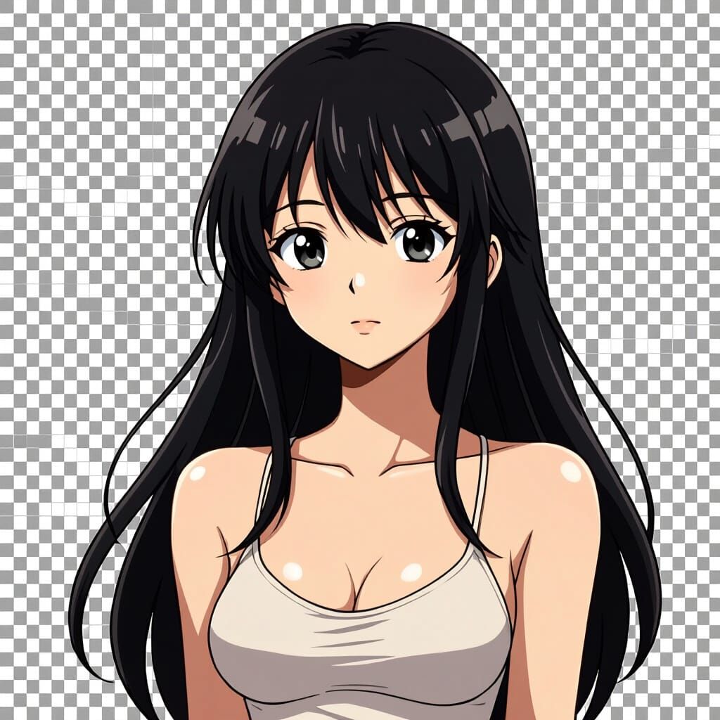 Androgynous Anime Character in Cel-Shaded Style