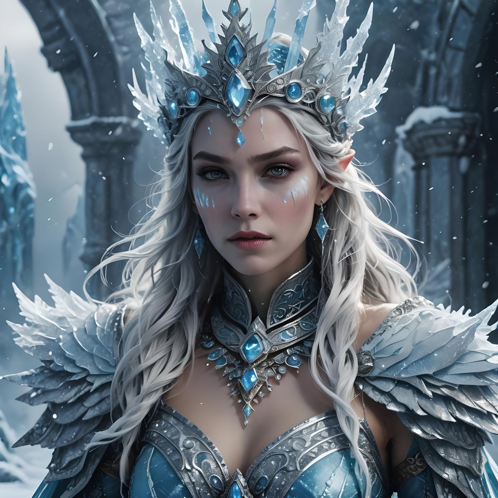 Icy Fantasy Landscape in Detailed Digital Painting