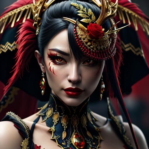 Photorealistic Courtesan Portrait in Cinematic Style