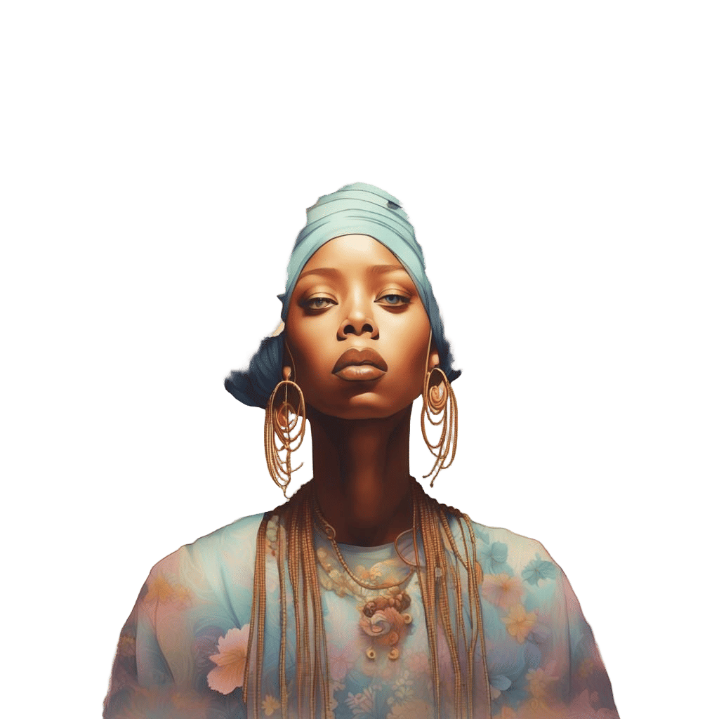 Erykah Badu in Anime Key Visual Style