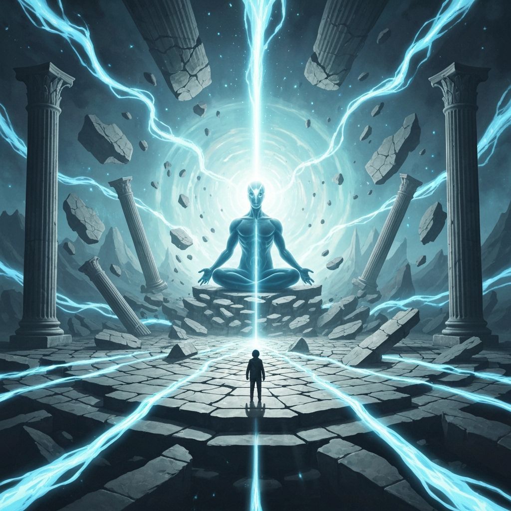 Luminous Being at Void's Center, Digital Art