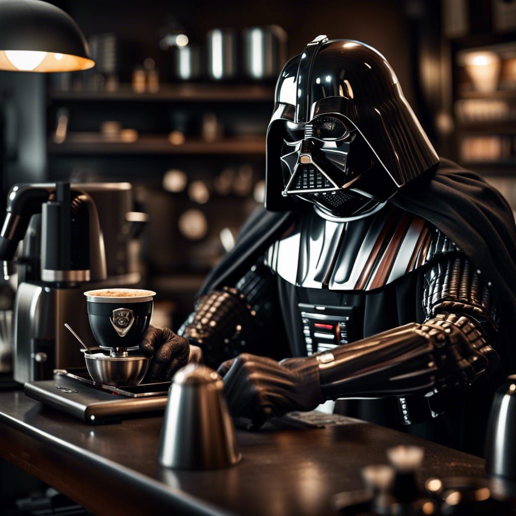 Darth Vader: Barista in Hyperrealistic Detail