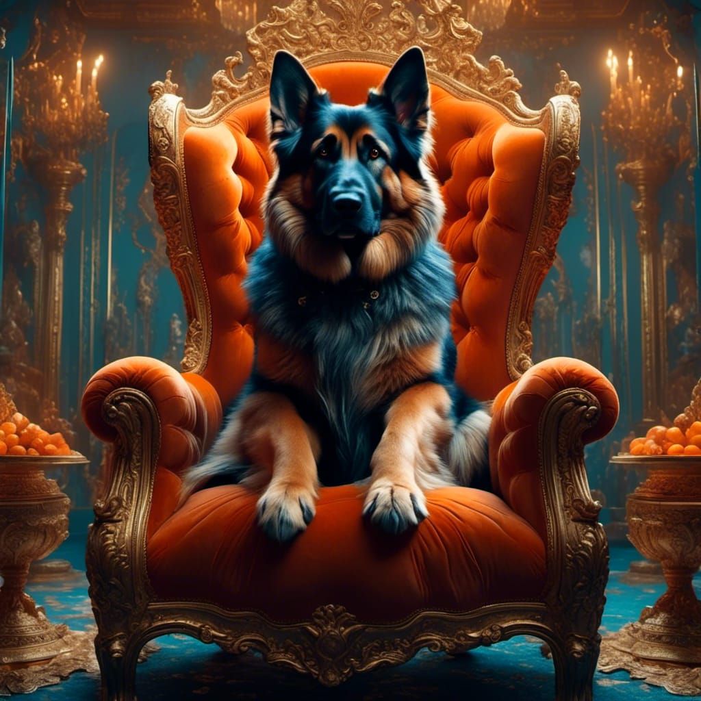 beautiful big german shepherd dog sitting magestically on a ...