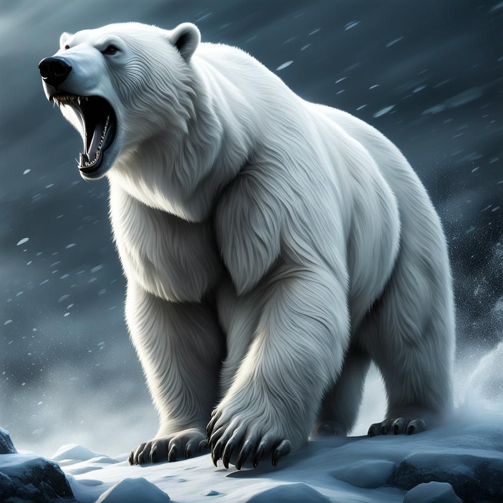 Enraged Dire Polar Bear with Dark Magic