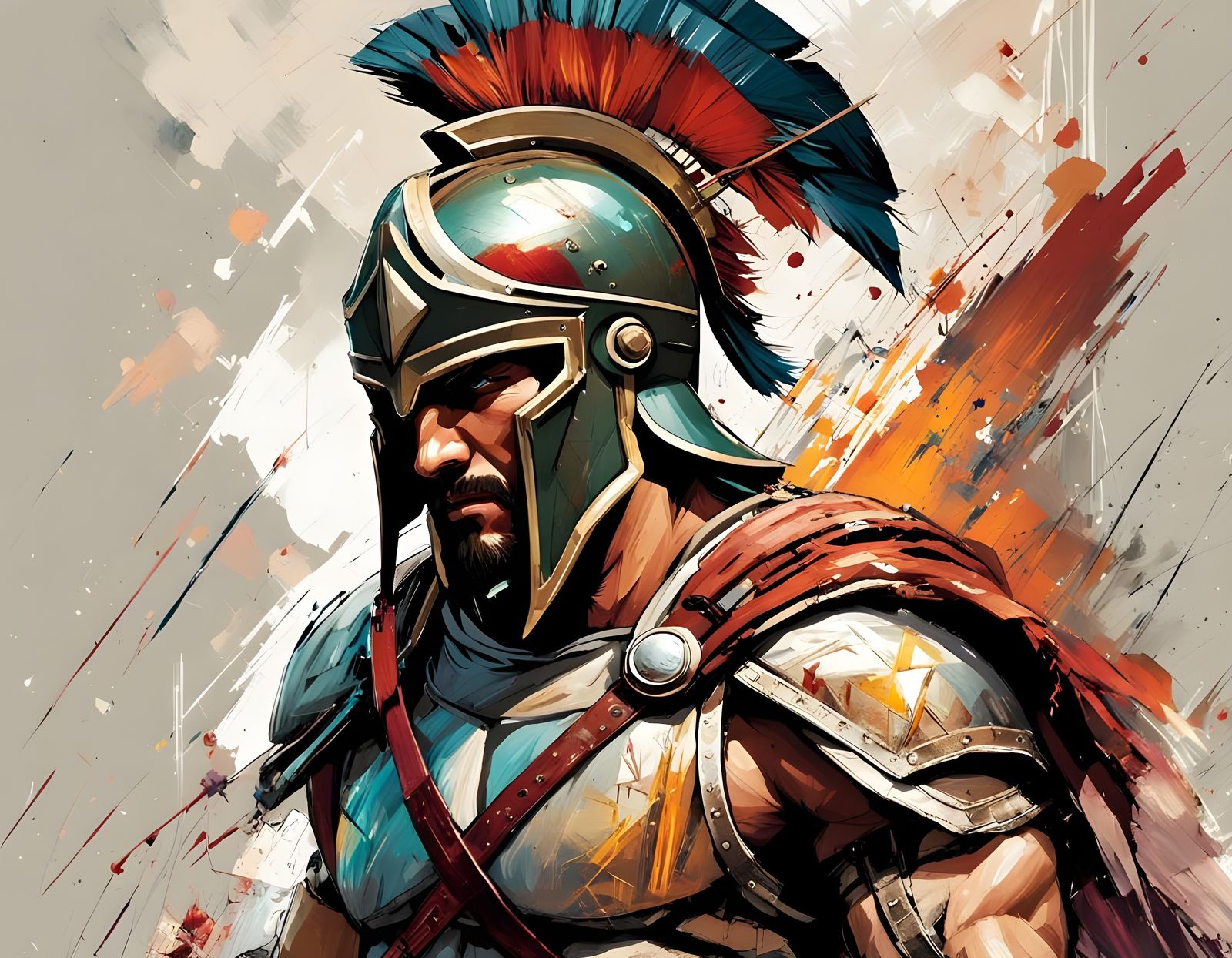 Anime Style Spartan Warrior Digital Art