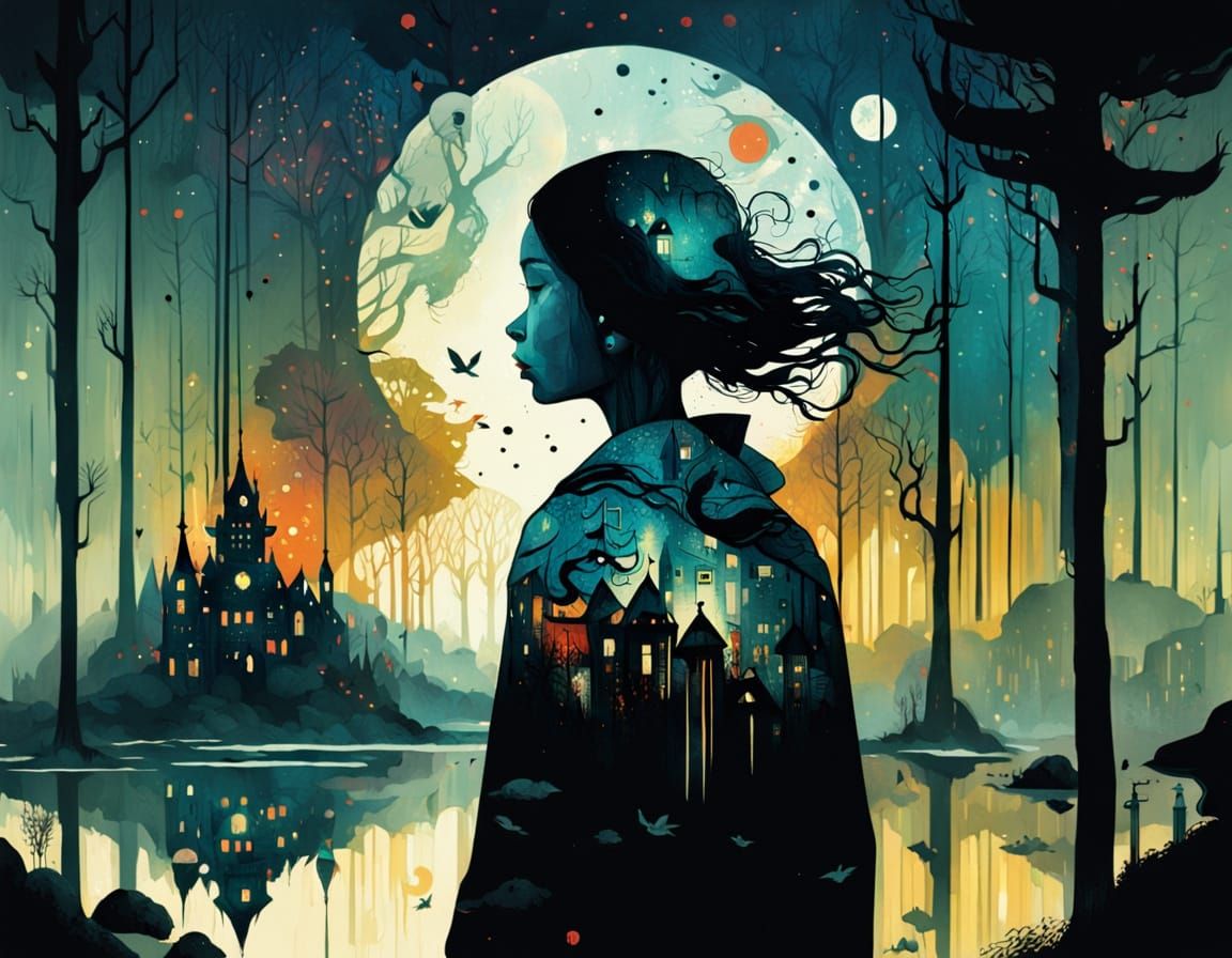 Princess in a Vibrant, Dreamlike Galaxy