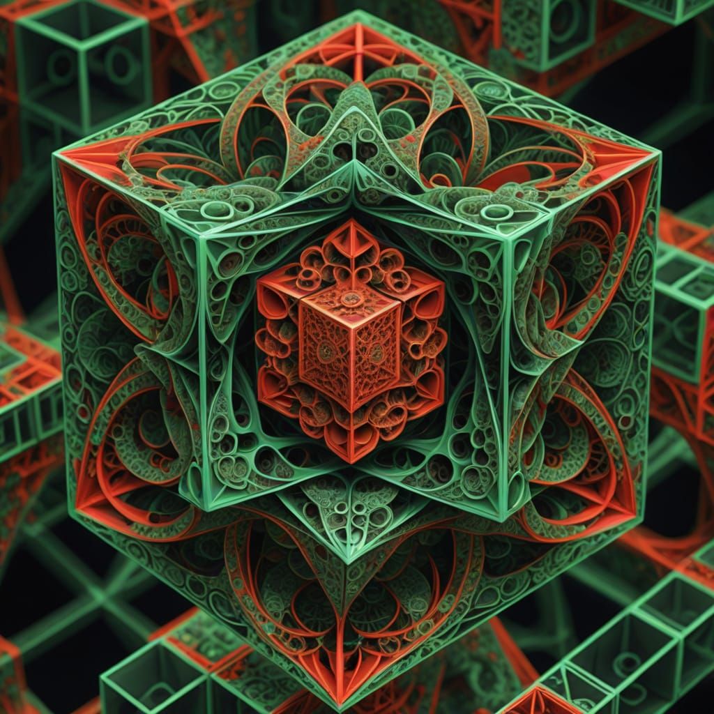 Fractal Geometry Cube Infinite Abstraction