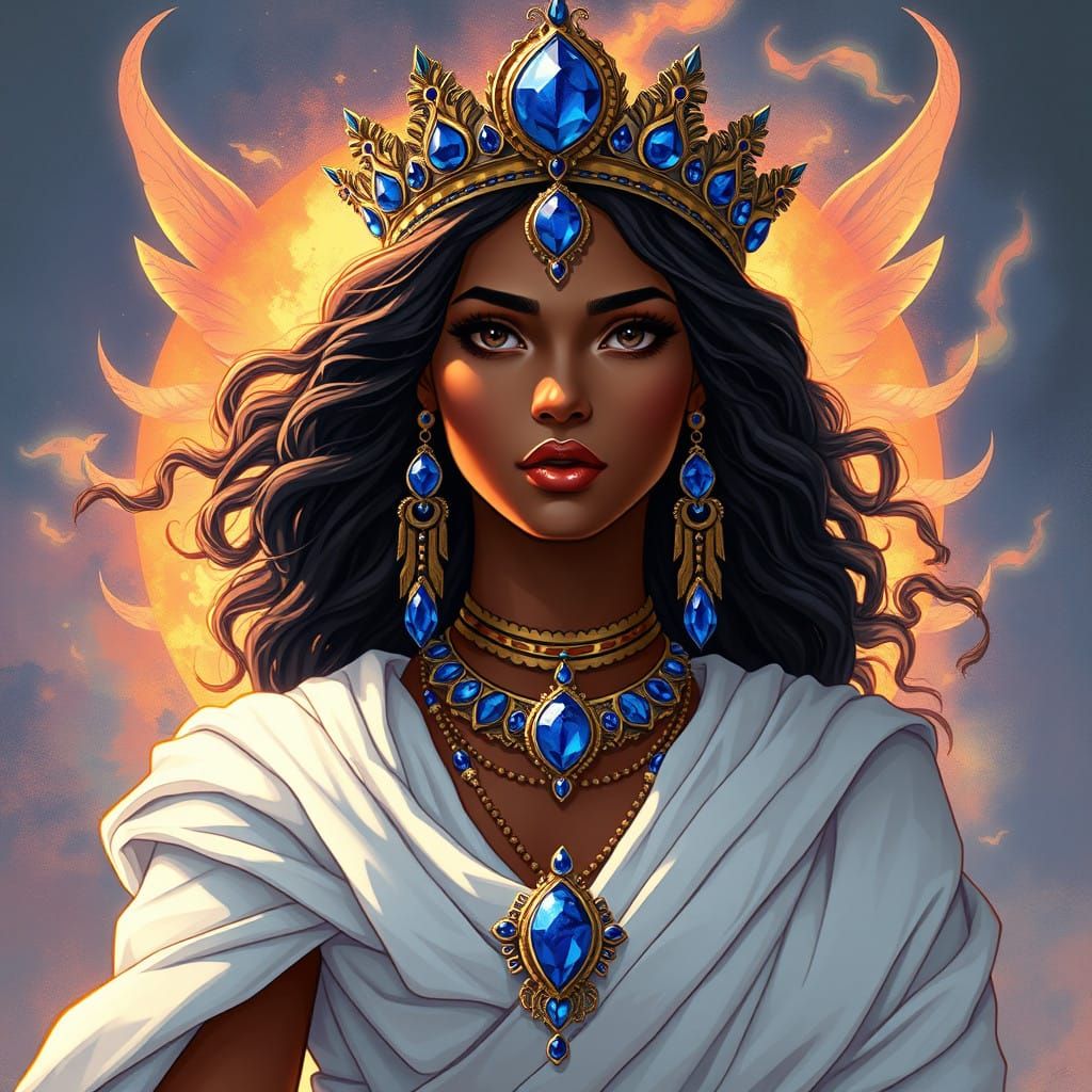 Ethereal Goddess of Mesopotamia in Whimsical Anime-Inspired....