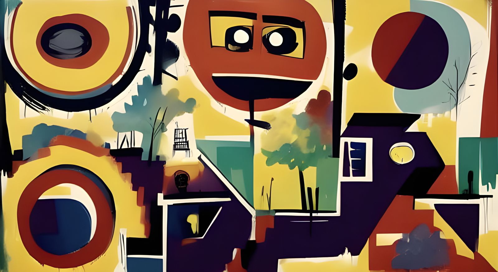 Vibrant Cubist Geode Portrait