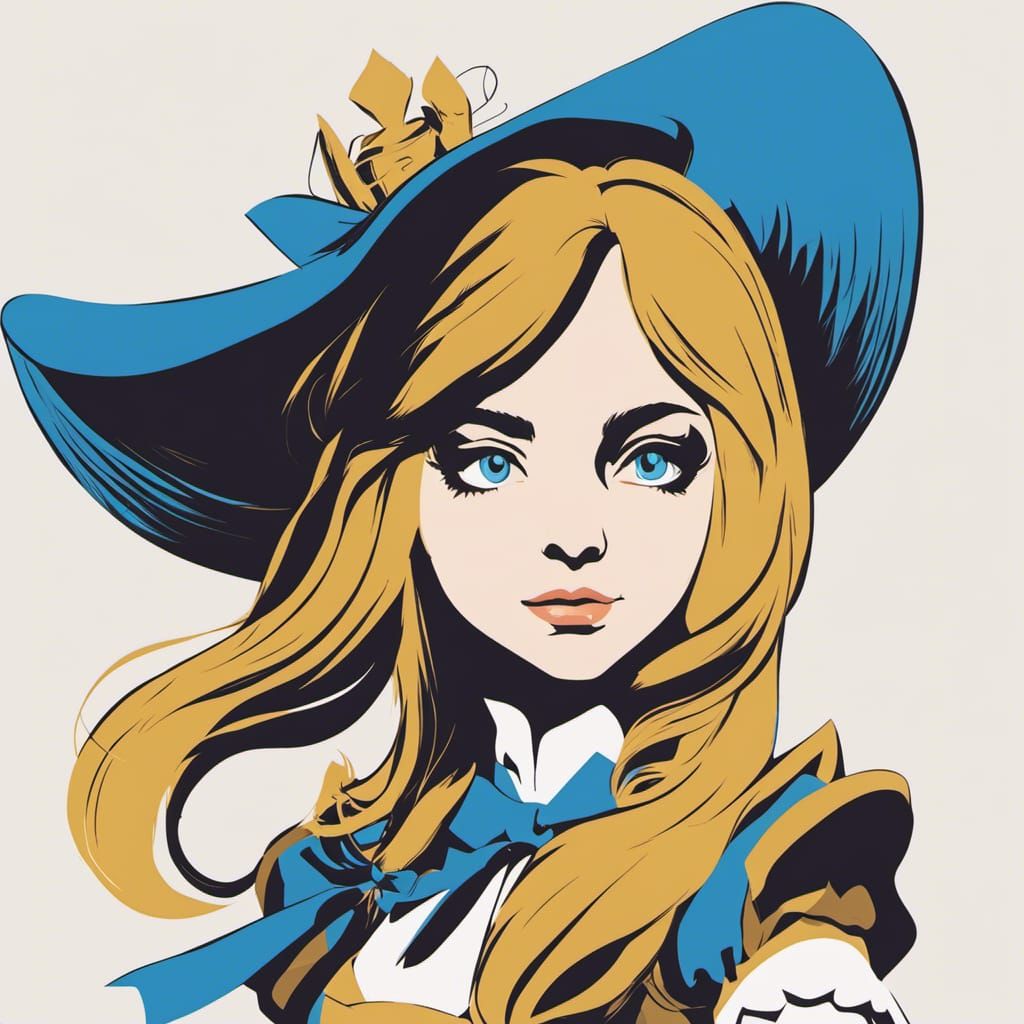 Alice in Wonderland as Minimalist Vector Art