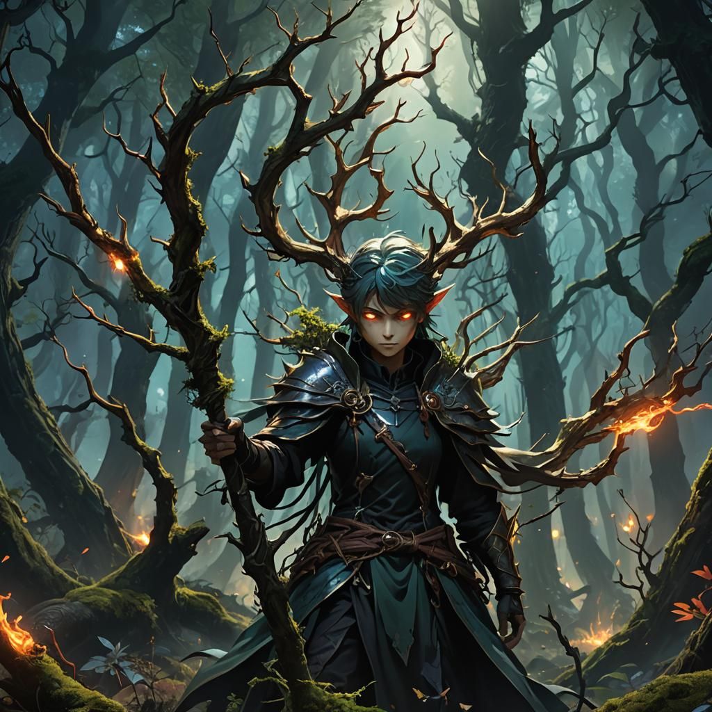 Erlkönig in Mystical Forest: Dark Fantasy Anime Art