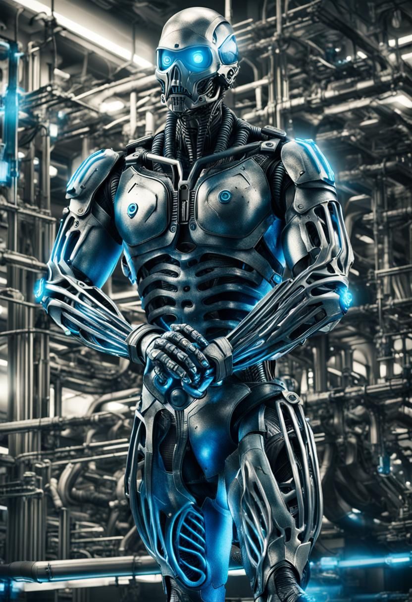 Biomechanical Horror: Man in Giger-Inspired Suit