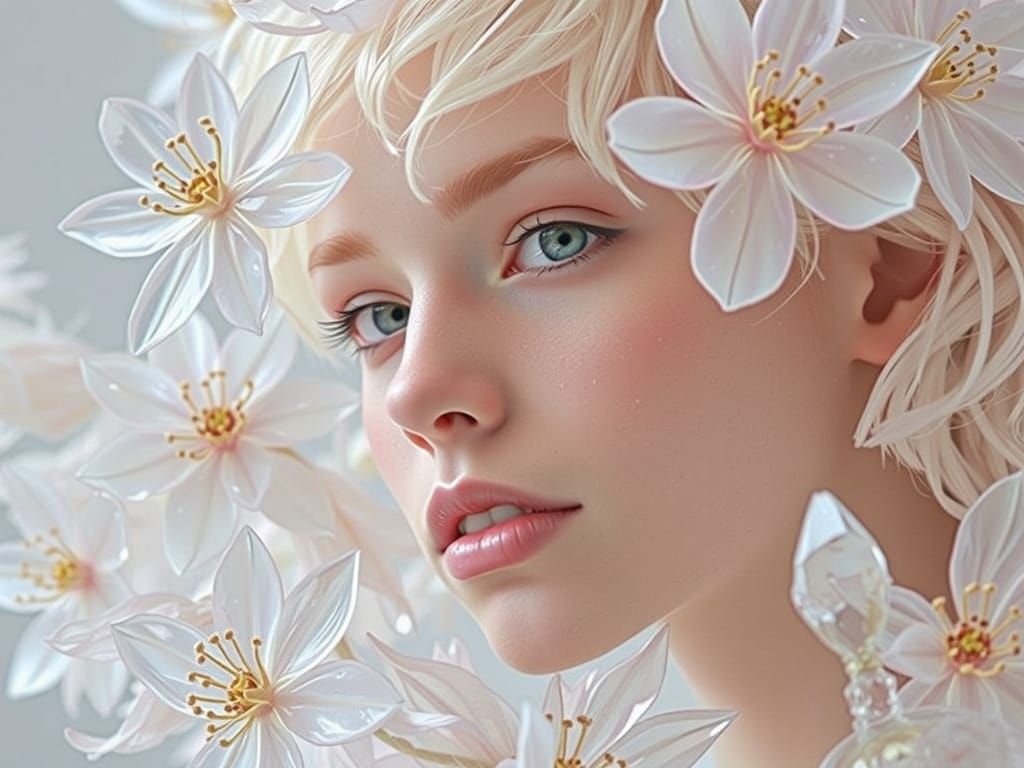 Ethereal Gentleman in a Dreamlike Bloom