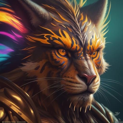 Hyperrealistic Animal Portrait in Splash Art Style