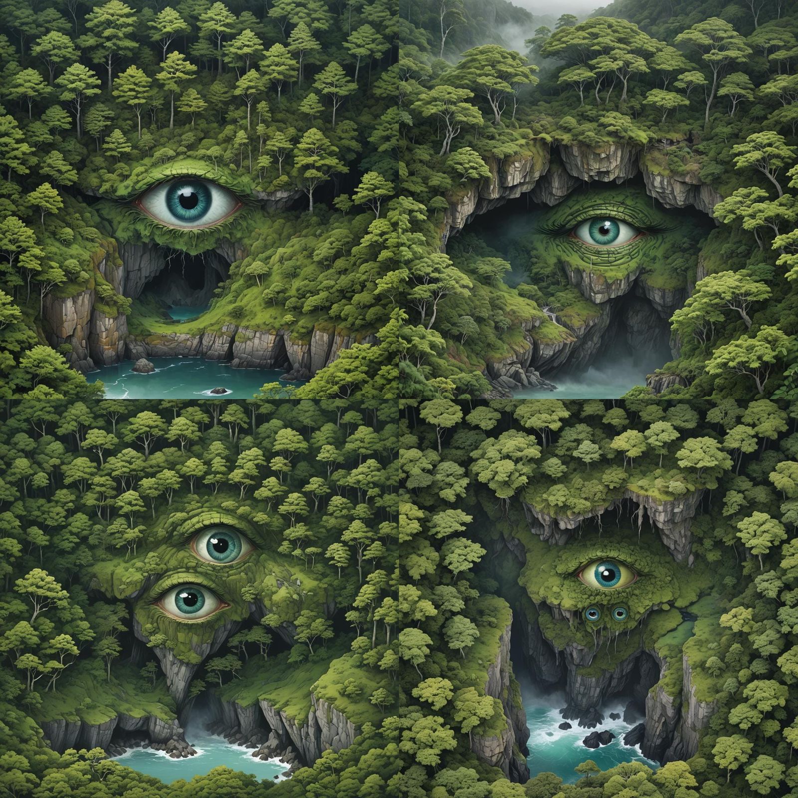 Mysterious Island of Giant Eyes: A Matte Painting