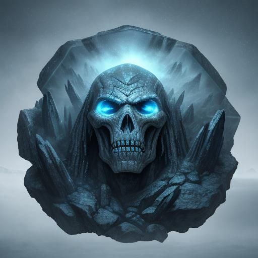 Prehistoric Man Encased in Ice, in Giger Style