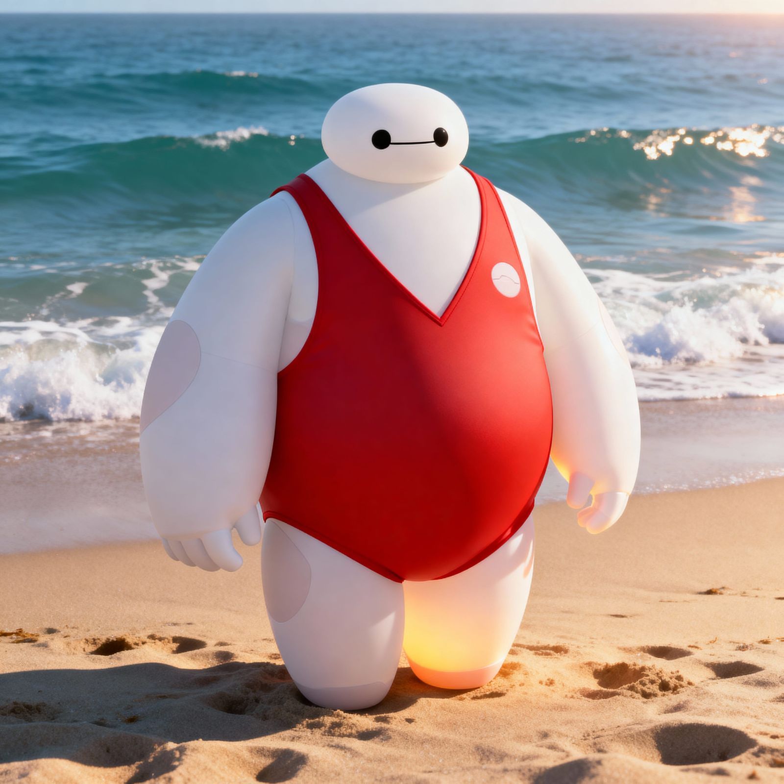 Baymax Lifeguard on Beach CGI