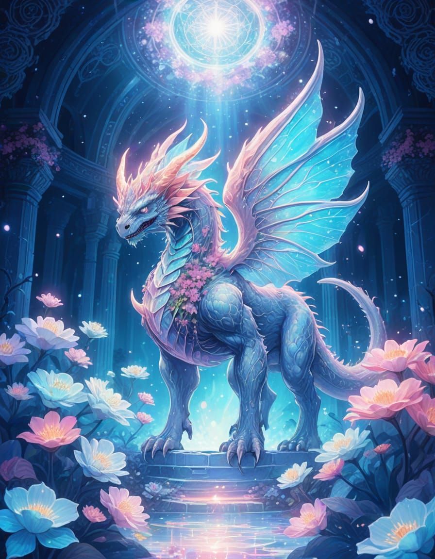 Monster Chosen by Gods in Ethereal Fairycore Illustration