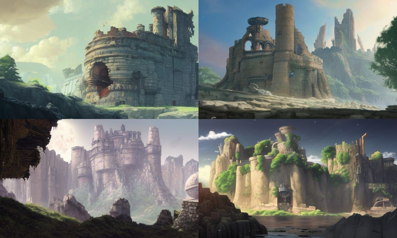 Ruined Castle on the Moon: Digital Matte Painting