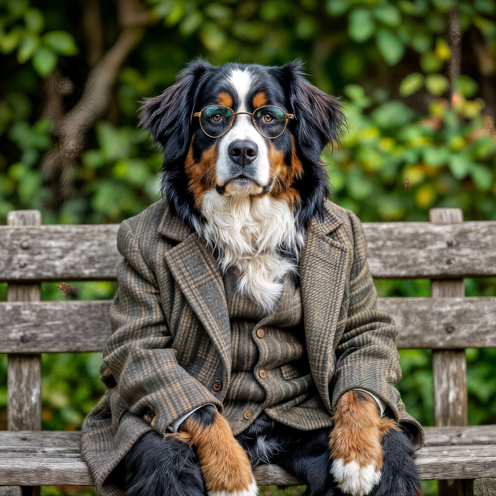 Wise Old Bernese Mountain Dog Portrait