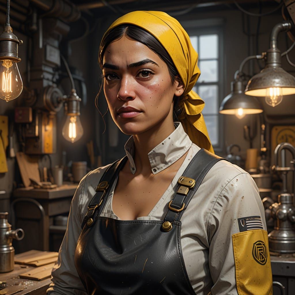 Young Alexandra Ocasio-Cortez in Tattered Maid's Attire