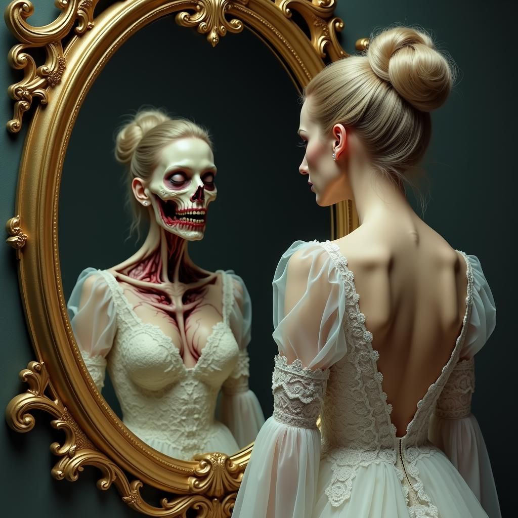 Victorian Reflection: Beauty and Decay in Digital Art