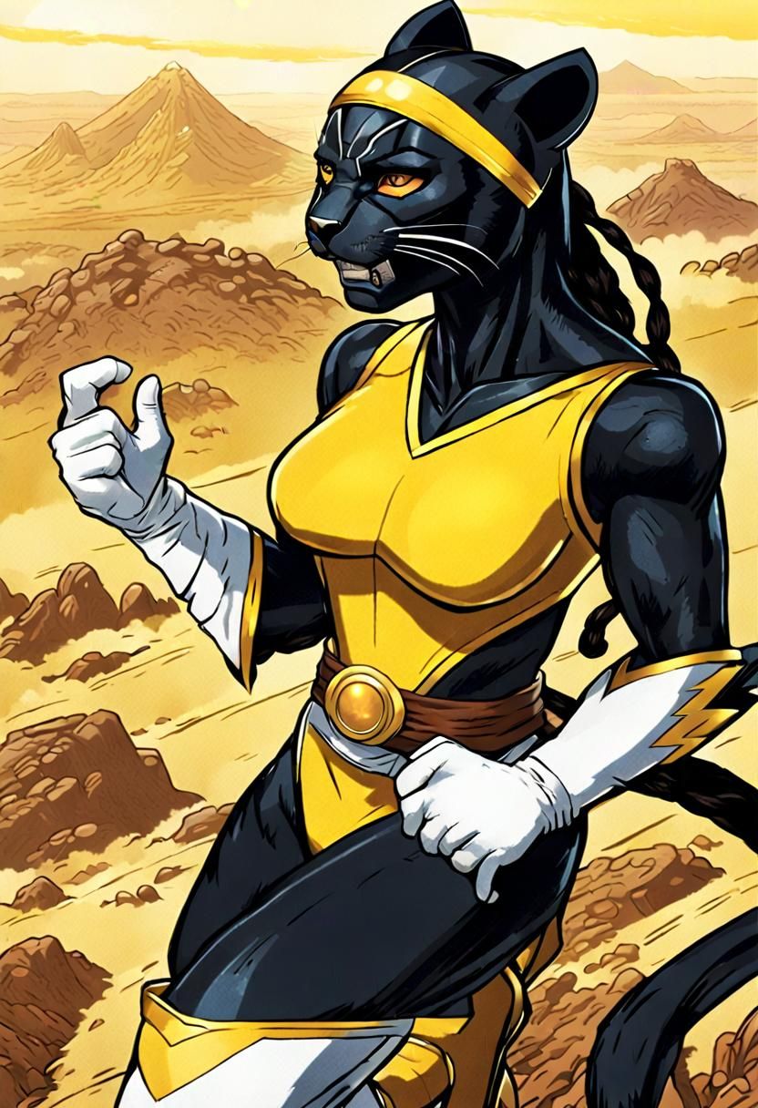 Kaiju Black Panther in Comic Book Art Style