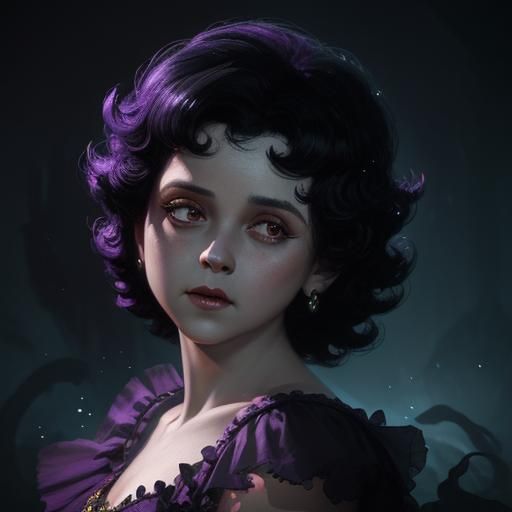 Betty Boop Sleeping: Dark Fantasy Concept Art