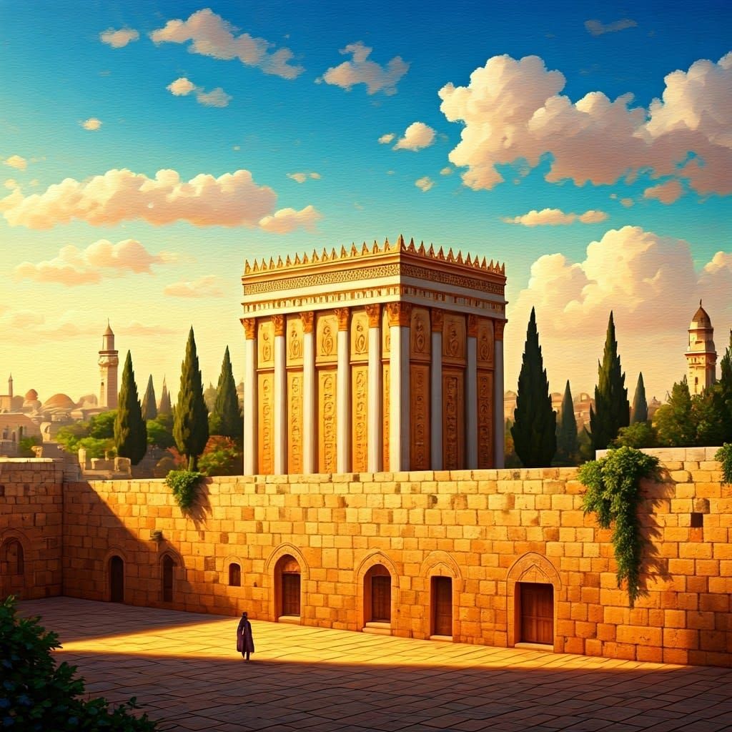 Golden Jerusalem Temple Radiates in Luminous Light