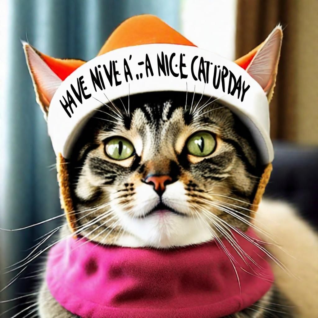 Funny Cat Meme Wearing a Ridiculous Hat