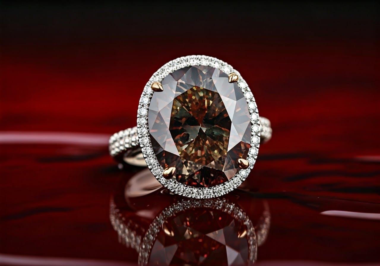 Blood Diamond Ring in a Pool of Blood, Close-Up