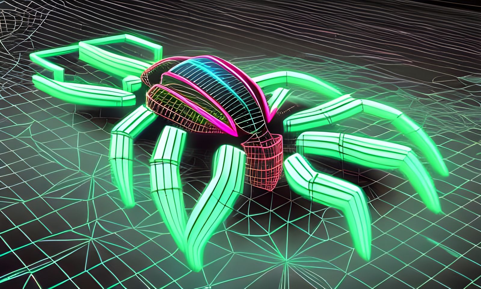 Neon Cyberpunk 'WEB' Crawler (V3)