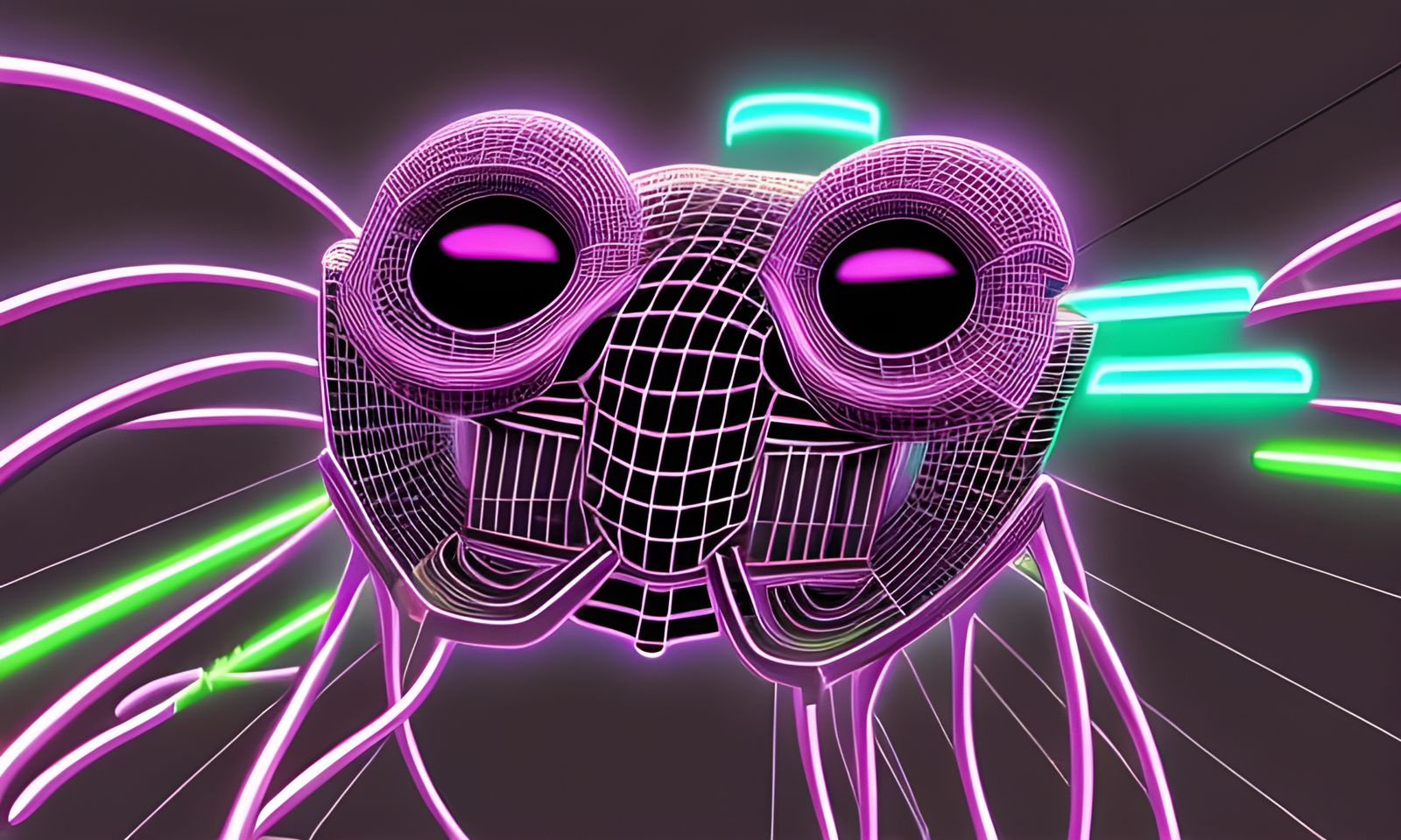 Neon Cyberpunk Synthwave Spider 1