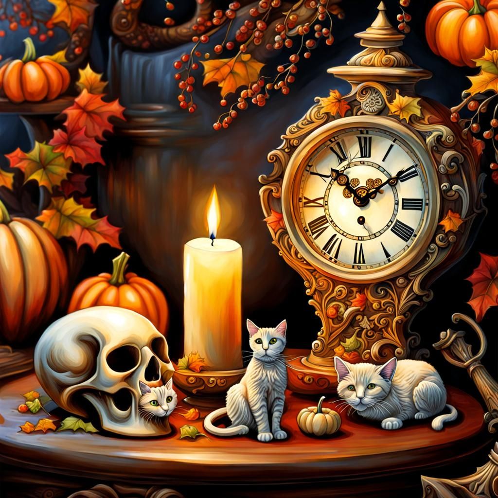 Halloween Hidden Object Scene in Photorealistic Style
