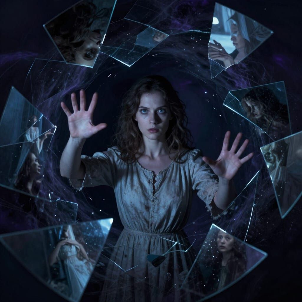 Psychic Woman Sees Fragmented Future Visions in Surreal Styl...